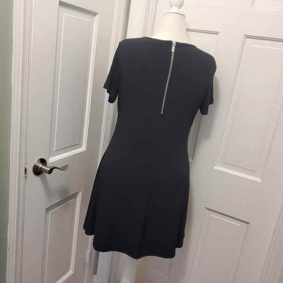 Michael Michael Kors Black A-Line Stretchy Knit Dress, Size Large S/S - Picture 4 of 9